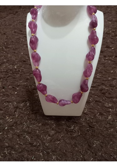 Mor Kaya Modeli Kolye Mor