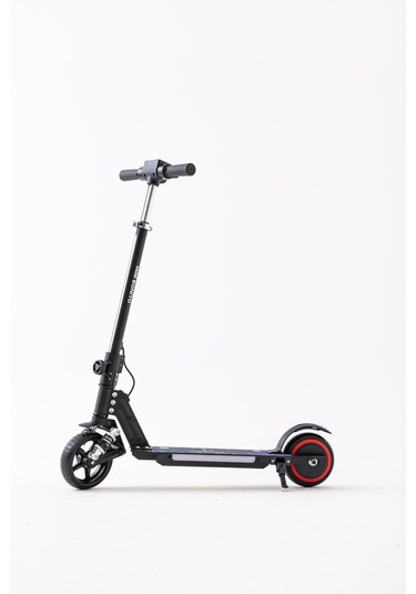 Mini Bonito Çocuk Katlanabilir, Led Işıklı, Amortisörlü Elektrikli Scooter Ayarlanabilir Direksiyonlu Dizlik Ve Dirseklik Hediyedir Siyah