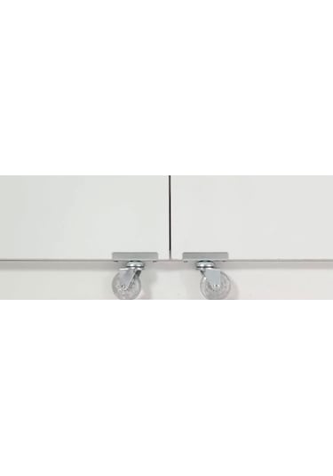 Evistro 2 Kapaklı 90 Derece Açılır Kapak Çok Amaçlı Mutfak Dolabı Beyaz