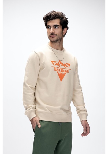 Bad Bear Erkek Sweatshırt Mountaın Crewneck 25.02.12.027 Bej