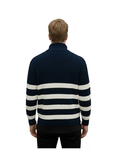 Deepsea Erkek Lacivert Yarım Fermuarlı Oversize Kesim Triko Kazak Pamuklu Yumuşak Örgü Çizgili Kazak 2608513 Lacivert Deepsea Erkek Lacivert Yarım Fermuarlı Oversize Kesim Triko Kazak Pamuklu Yumuşak Örgü Çizgili Kazak 2608513 Lacivert