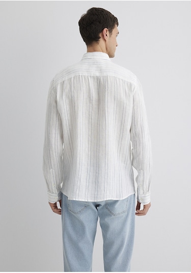 Mavi - Çizgili Mavi Gömlek 0211525-89288 Mavi