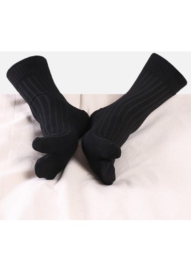 Suntek Elastik Pamuk Tabi Çorap 2 Parmaklı Parmak Arası Terlik Siyah