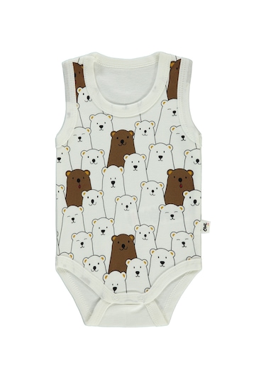 Civil Baby Erkek Bebek Çıtçıtlı Badi 1-18 Ay Ekru 14d20230223s1-2 Ekru