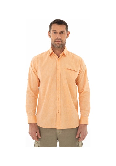 Arma Erkek Uzun Kollu Regular Fit Keten Gömlek Y25485117101 Turuncu Arma Erkek Uzun Kollu Regular Fit Keten Gömlek Y25485117101 Turuncu