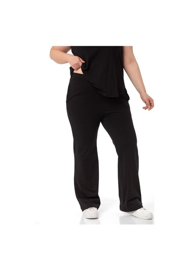Büyük Beden Penye Siyah Eşofman Takımı-siyah Siyah