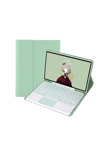 Ximistore9 Samsung Uyumlu Tab S9 Fe/a9 Plus Sm-x210/216 İçin Yeşil Kılıf: Bluetooth Klavye, Dokunmatik Tuş, Kalem Bölmesi Ve 2.4g Çift Mod Mouse - 11 İnç