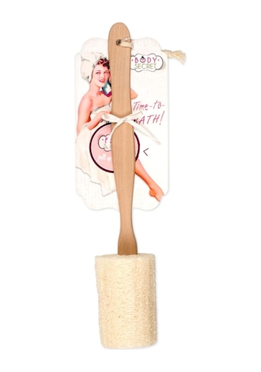 Bodysecret Ahşap Saplı Naturel Kabak Lifi 10 CM Krem