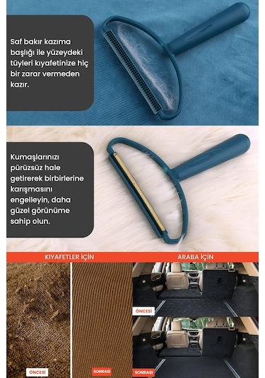 Valletta Aren Çift Taraflı Elbise Tiftik Ve Tüy Toparlayıcı Yeşil