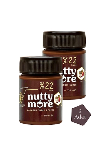 Nutty More %22 Kakaolu Fındık Ezmesi 370 Gr X 2 Adet