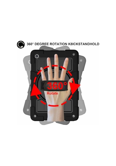 Samsung Uyumlu Galaxy Tab A9+ İçin Kickstand Kılıfı Dönen El Askısı Pc+tpu Omuz Askılı Tablet Kapağı