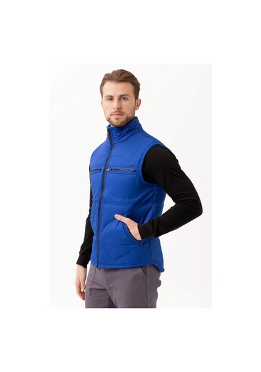 Kışlık Su Geçirmez Çok Cepli Yelek Isı Yalıtımlı Melesa İş Outdoor Suya Sıcak Tutucu Saxmavi