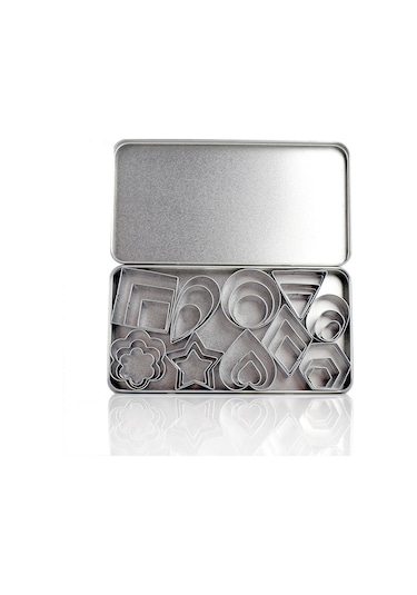 Skycity 430 Paslanmaz Çelik 27'li Pasta Kalıbı Seti: Kalp Kurabiye, Yıldız Şeker Ve Meyve Kesici Demir + Deri Kutusu İle Ev Fırında Kullanıma Uygun Diğer