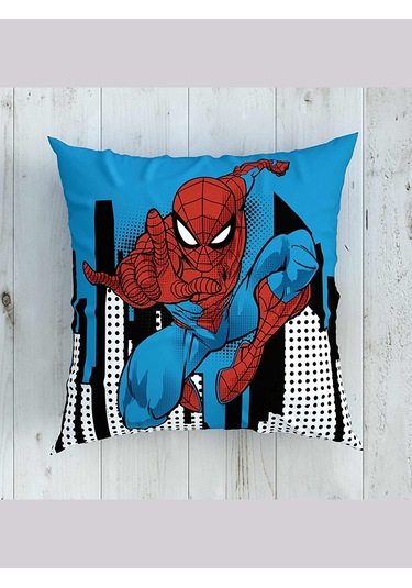 Taç Lisanslı Kırlent Spiderman City 40x40