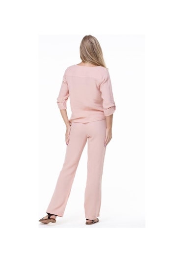 Uzun Kol Müslin Sedef Gömlek Pudra Pdr-pudra Pudra