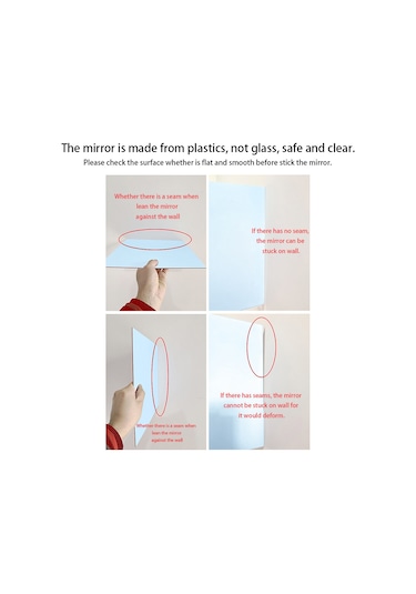 Dofolink Akrilik Hexagon Gömleği Deneme Aynası - Ev Dekoru Duvar Panosu, Su Geçirmez, Otomatik Yapışkan, 30x30 Cm Diğer