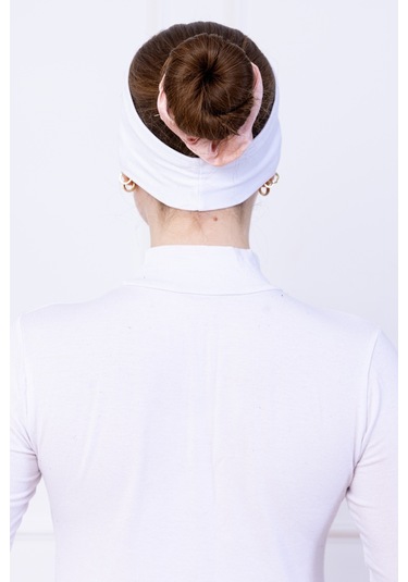 2 Adet Kaymayan Silikonlu Bandana Bone Siyah Beyaz - Kadın Tesettür Kaymaz - Sportif Saç Bandı Siyah - Beyaz