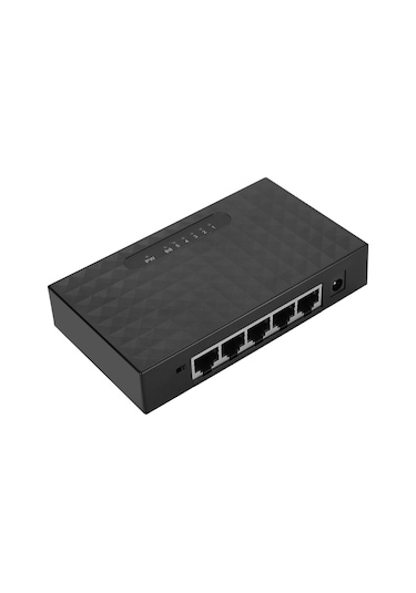 Konesam 5 Port 10/100 Mbps Ethernet Switch, Otomatik Mdı/mdıx, Akış Kontrolü, Enerji Tasarruflu, Siyah Avrupa Şarj Aleti