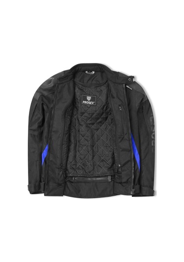 Motosiklet Montu Full Korumalı Titanyum 4 Mevsim Maxdura Hörgüçlü Model Mont Blue