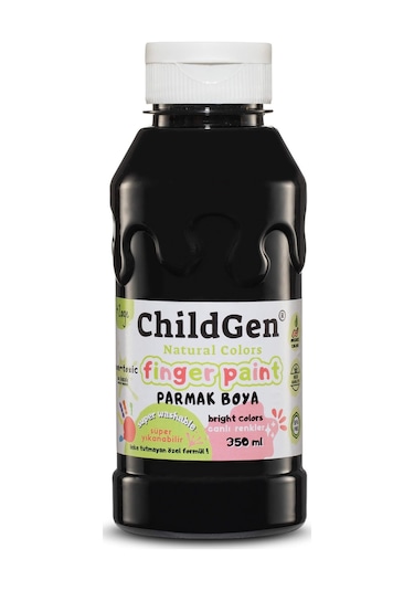 Childgen Süper Yıkanabilir Parmak Boya 350ml - Siyah