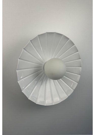 Mirvu Beyaz Metal Aplik Mutfak İç Mekan Salon Cafe Ofis Pastane Modern Dekoratif Aplikleri Beyaz