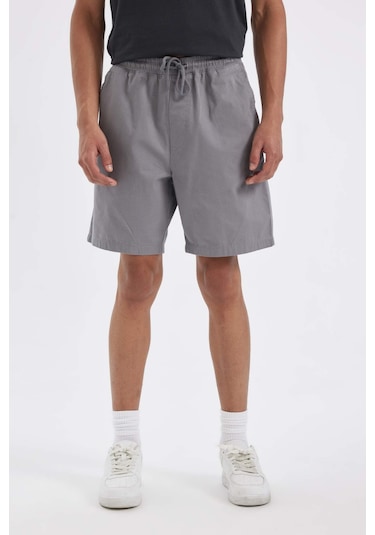 DeFacto Relax Fit Gabardin Bermuda Şort D4697AX24HSGR174