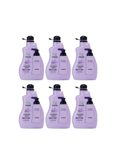 Vione Lavanta El Ve Yüz İçin Köpük Sabun 6 x 2 L + Köpük Yapıcı Sabunluk