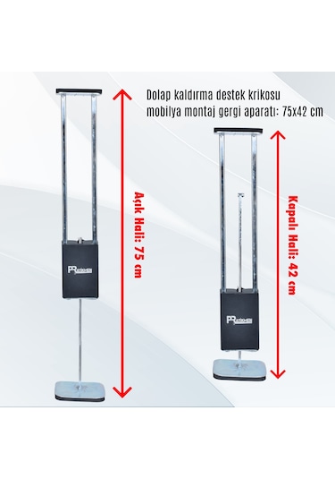 Dolap Kaldırma Destek Krikosu Mobilya Montaj Gergi Aparatı 2 Adet Gümüş