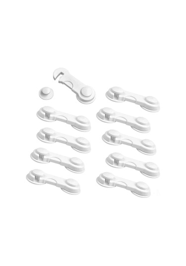 Moveevo 10'lu Bebek Güvenliği Kilidi Seti - Beyaz Plastik Çekmece Dolap Kilitleri, Çocuklar İçin Ev İçi Tüm Tehlikelerden Koruma Çok Renkli Moveevo 10'lu Bebek Güvenliği Kilidi Seti - Beyaz Plastik Çekmece Dolap Kilitleri, Çocuklar İçin Ev İçi Tüm Tehlikelerden Koruma Çok Renkli