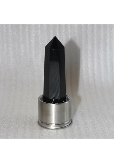 Lebihmurah Generic Doğal Kristal Sütun Taş Enerji Şifa Cam Su Şişesi Bardak Drinkware