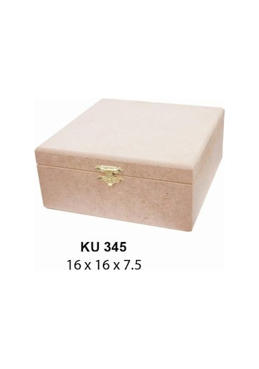 Ahşap Kare Kutu Klipsli 16x16cm Ku345