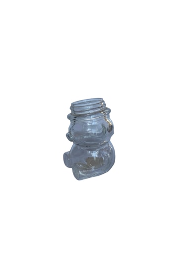 Ayı Cam Şişe - Mantar Tıpalı Ayı Şeklinde Cam Şişe - 35 Ml 3 Adet
