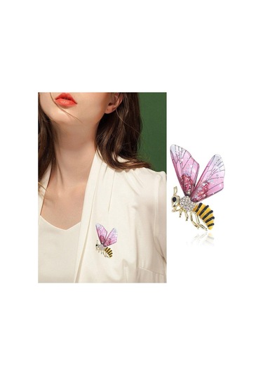 Yeşil Blucome Trendy Moda Damla Yağ Kakma Rhinestone Arı Broş Çevik Böcek Pin Ceket Takım Elbise Aksesuarları Yeşil