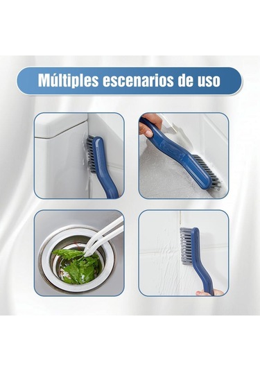 Konesam 4'lü Paket V-şekilli Çift Fonksiyonlu Zemin Aralığı Temizleme Fırçası - Sert Tüylü, Kırıntı Toplama Klipsi İle - Banyo, Mutfak Ve Ev Temizliği İçin Mavi Mavi