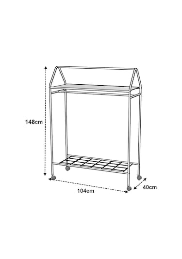 Metallica Concept Tekerlekli Home Hanger Askılık Ayaklı Askılık Gold Sarı