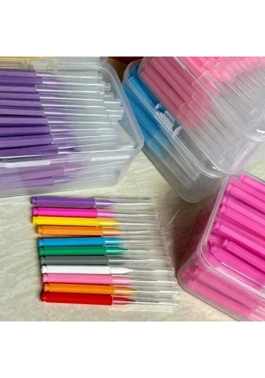 Willowhaven 80 Adet Karışık Nylon Diş Arası Fırçası 0.6-1.5mm Dayanıklı Taşınabilir Ağız Bakım Seti