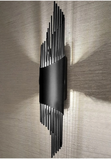 Sarkıt Modeli Siyah Metal Çift Yönlü Günışığı Duvar Aplik Gün Işığı