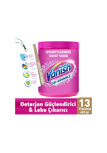 Vanish Multipower Leke Çıkartıcı & Deterjan Güçlendirici Toz Renkliler İçin 400 G