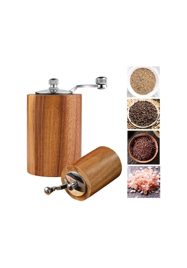 Ahşap El Değirmeni Öğütücü Ahşap Baharat Tuz Öğütücü Değirmen