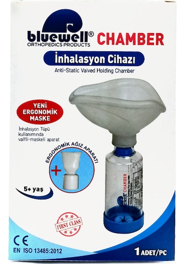 Bluewell Aerochamber İnhalasyon Cihazı Mavi 5 Yaş Üstü