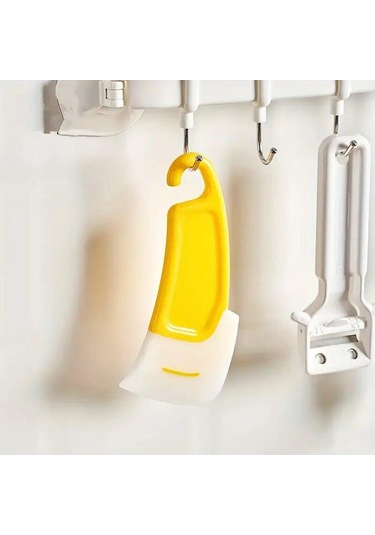 Yüksek Sıcaklık Temizleme Aracı Mutfak Kase Kazıyıcı Silikon Kazıyıcı Yapışmaz Tencere Yıkama Tavası 2 Adet Esnek Çevre Dostu Yağ Lekeleri İçin Benzersiz Sarı