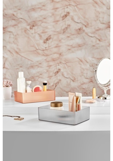 2 Katlı Kullanılabilen Makyaj Kutusu & Çok Amaçlı Kutu & Organizer Siyah