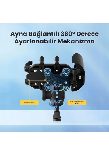 Ceylan Adam Ayna Bağlantılı Güneş Ve Yağmur Korumalı 360 Derece Ayarlanabilir Motosiklet Telefon Tu
