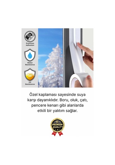 2 Adet Ekstra Güçlü Dayanıklı Su Geçirmez Sızdırmaz Yalıtım İzolasyon Beyaz Tamir Bandı 10 Mt 48 Mm