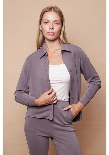 Kadın Şık Hafif Likralı Modal Kumaş Yakalı Uzun Kol Yanları Yırtmaçlı Gömlek Pantolon Için Jument 49050 -Koyu Gri K.Gri Kadın Şık Hafif Likralı Modal Kumaş Yakalı Uzun Kol Yanları Yırtmaçlı Gömlek Pantolon Için Jument 49050 -Koyu Gri K.Gri