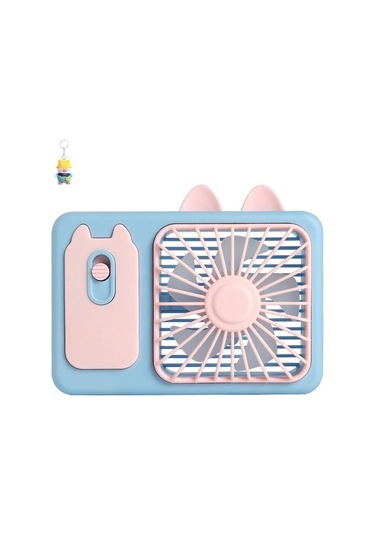 Karikatür Tavşan Masaüstüküçük Fan Usbşarj Edilebilir El Elektrikli Fan Rüzgar Yönünüyukarıve Aşağı Ayarlamak Lo4wze Açık Mavi