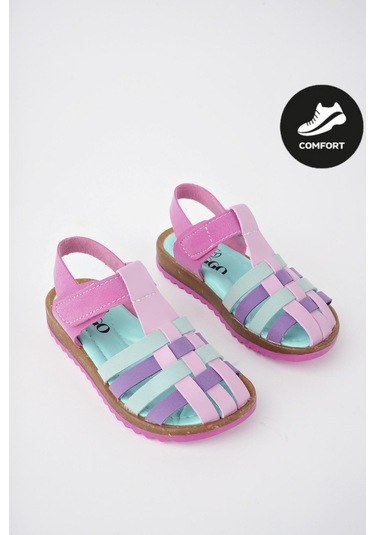 Muggo Rapunzel Garantili Günlük Ortopedik Hafif Taban Cırtlı Kız Çocuk Sandalet 001