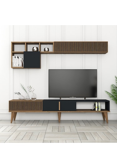 Variant Milan 3'Lü Salon Takımı - Ceviz - Antrasit