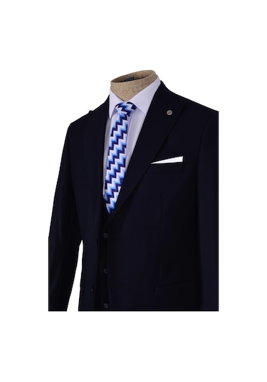 Düz Çift Düğme 6 Drop Yelekli Erkek Takım Elbise