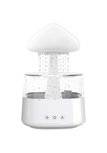 Sones Ch08 450ml Yağmur Nemlendirici Mantar Bulutu Renkli Gece Lambası Aromaterapi Makinesi, Stil: Uzaktan Kumanda Olmadan